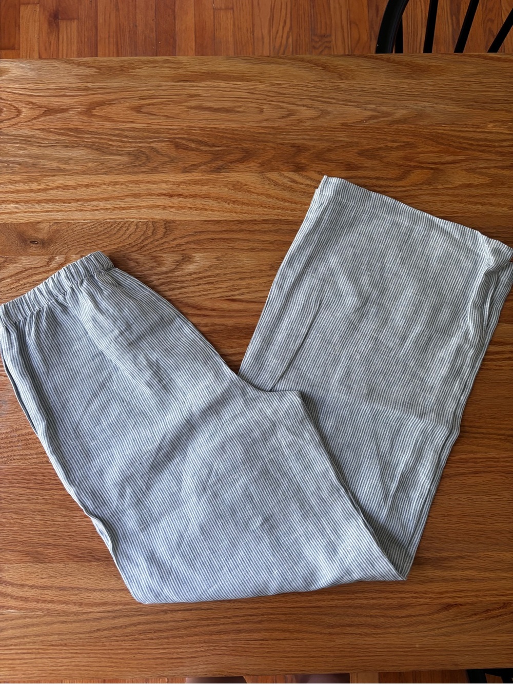 Women’s linen Light blue Striped Pants